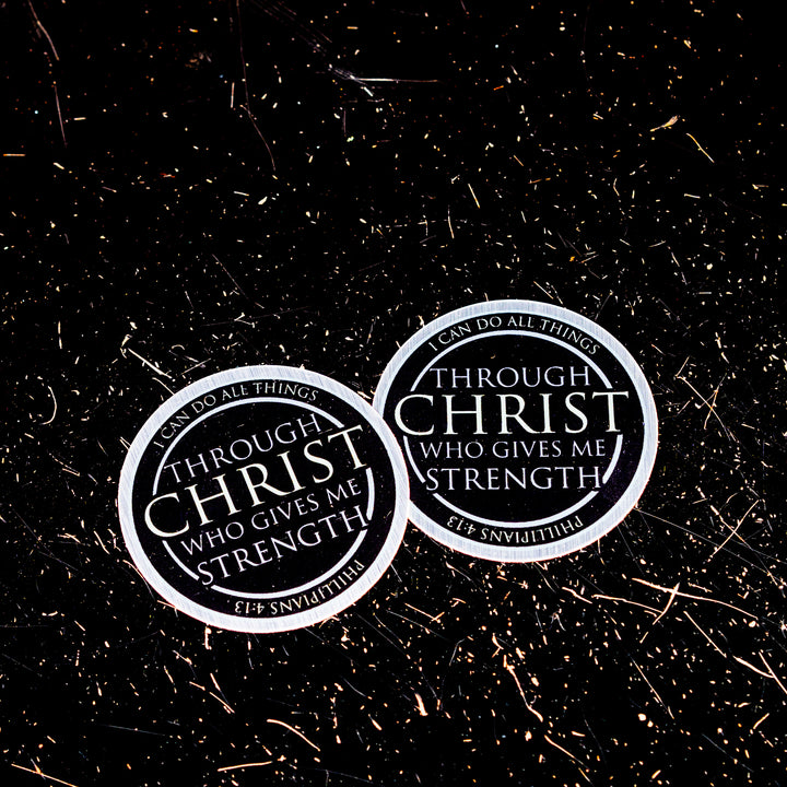 Phillipians 4:13 Circle Sticker - Iron Apparel